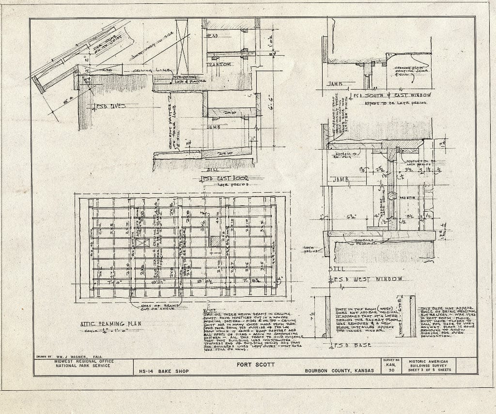 Blueprint HABS KANS,6-FTSCT,1- (Sheet 3 of 5) - Fort Scott, Fort Scott, Bourbon County, KS