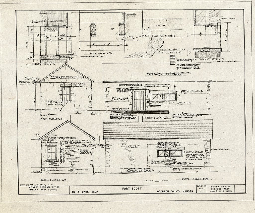 Blueprint HABS KANS,6-FTSCT,1- (Sheet 5 of 5) - Fort Scott, Fort Scott, Bourbon County, KS