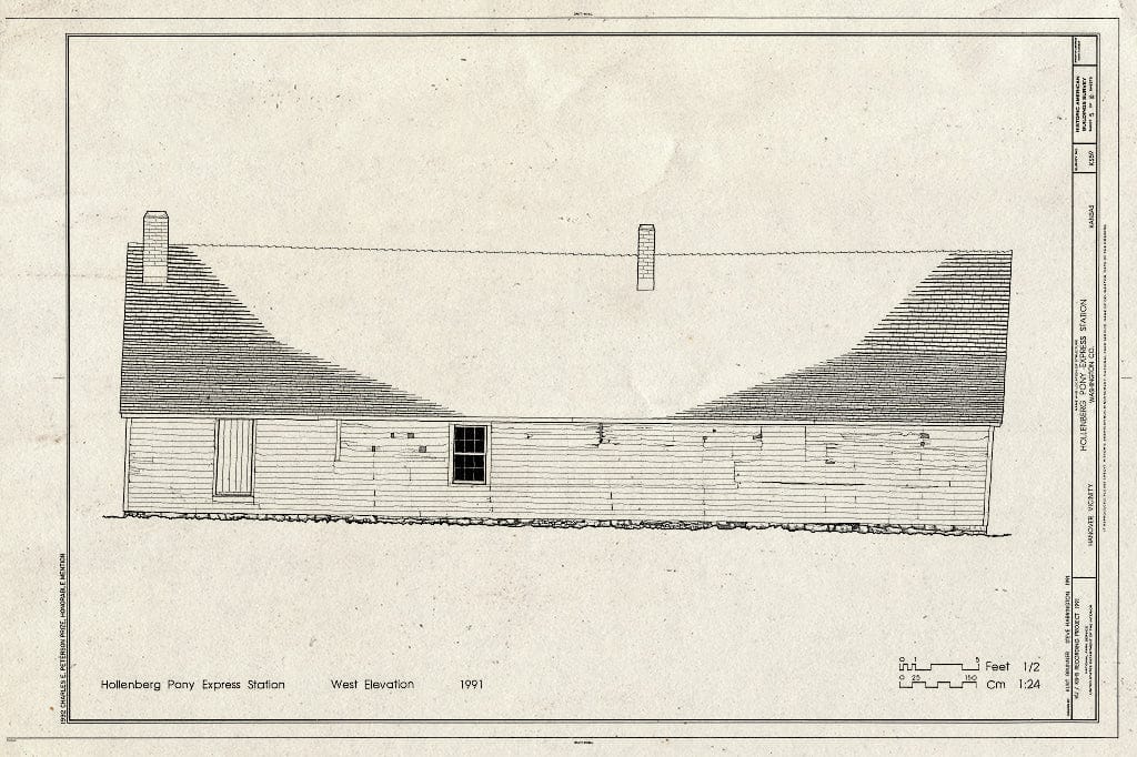Blueprint HABS KANS,101-HAN.V,1- (Sheet 5 of 10) - Hollenberg Pony Express Station, Route 243, 6.9 Miles South of Nebraska Border, Hanover, Washington County, KS