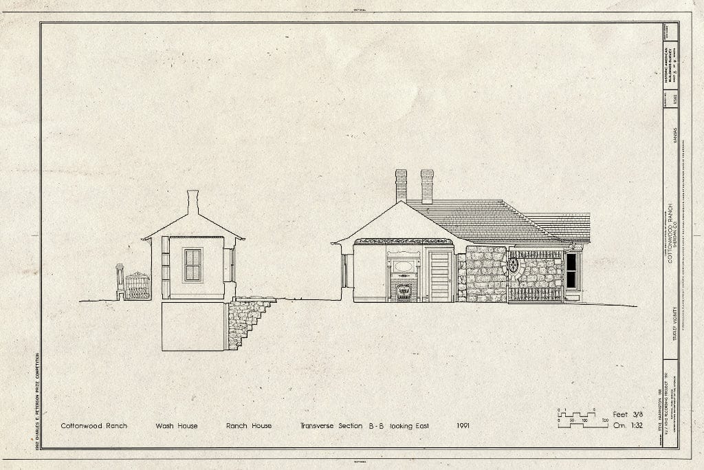 Blueprint HABS KANS,90-Stud.V,1- (Sheet 8 of 9) - Cottonwood Ranch, Route 24, Studley, Sheridan County, KS