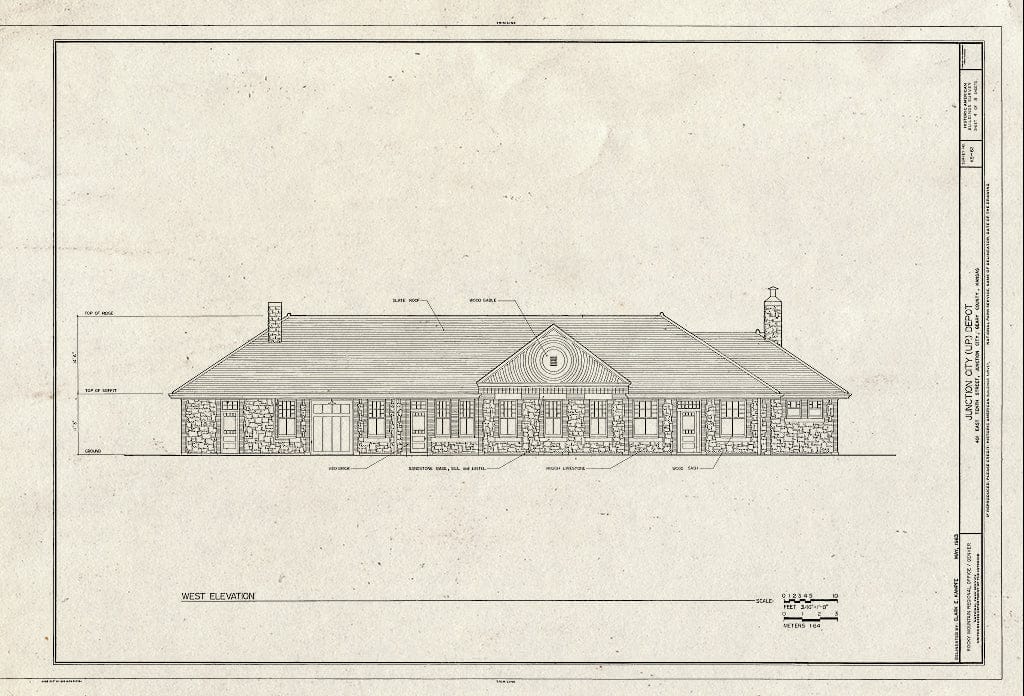 Blueprint HABS KS-62 (Sheet 4 of 8) - Junction City Depot, 410 East Tenth Street, Junction City, Geary County, KS