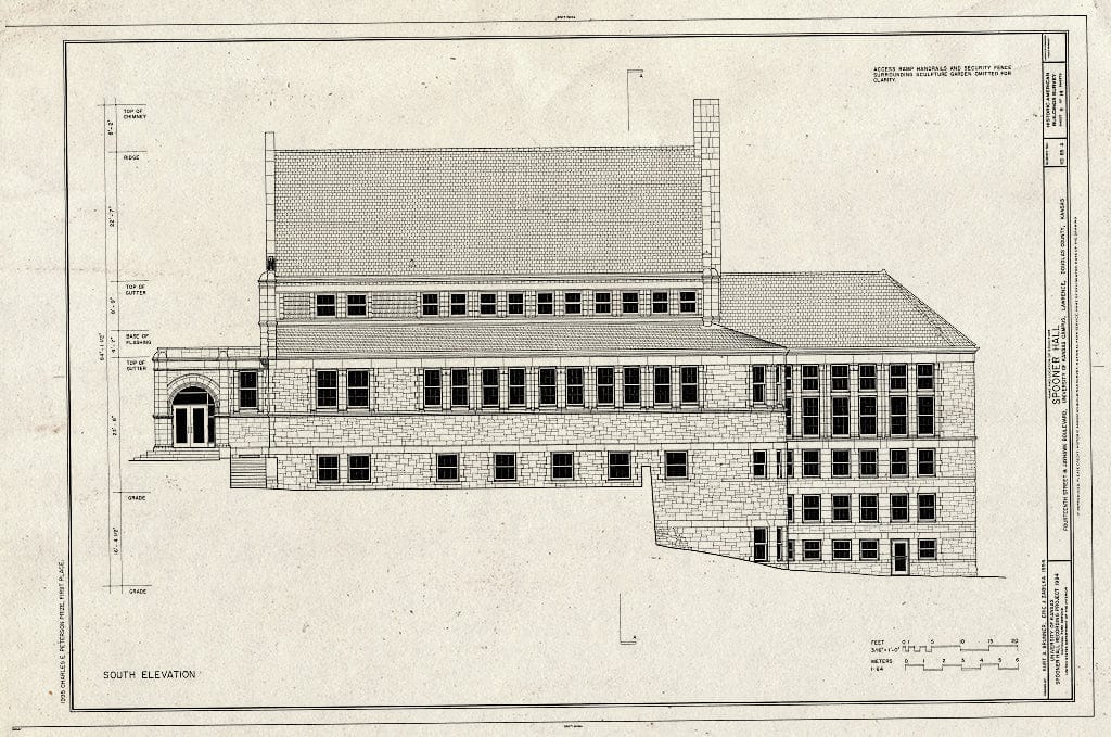 Blueprint HABS KANS,23-LAWR,12- (Sheet 9 of 14) - Spooner Hall, Fourteenth Street & Jayhawk Road, Lawrence, Douglas County, KS