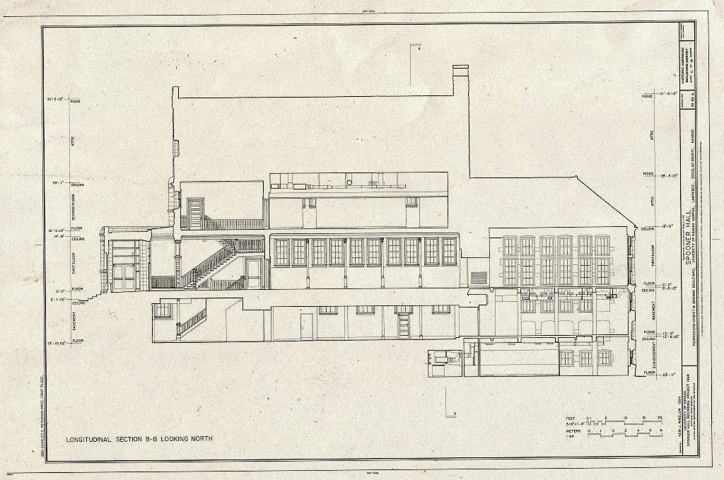 Blueprint HABS KANS,23-LAWR,12- (Sheet 11 of 14) - Spooner Hall, Fourteenth Street & Jayhawk Road, Lawrence, Douglas County, KS