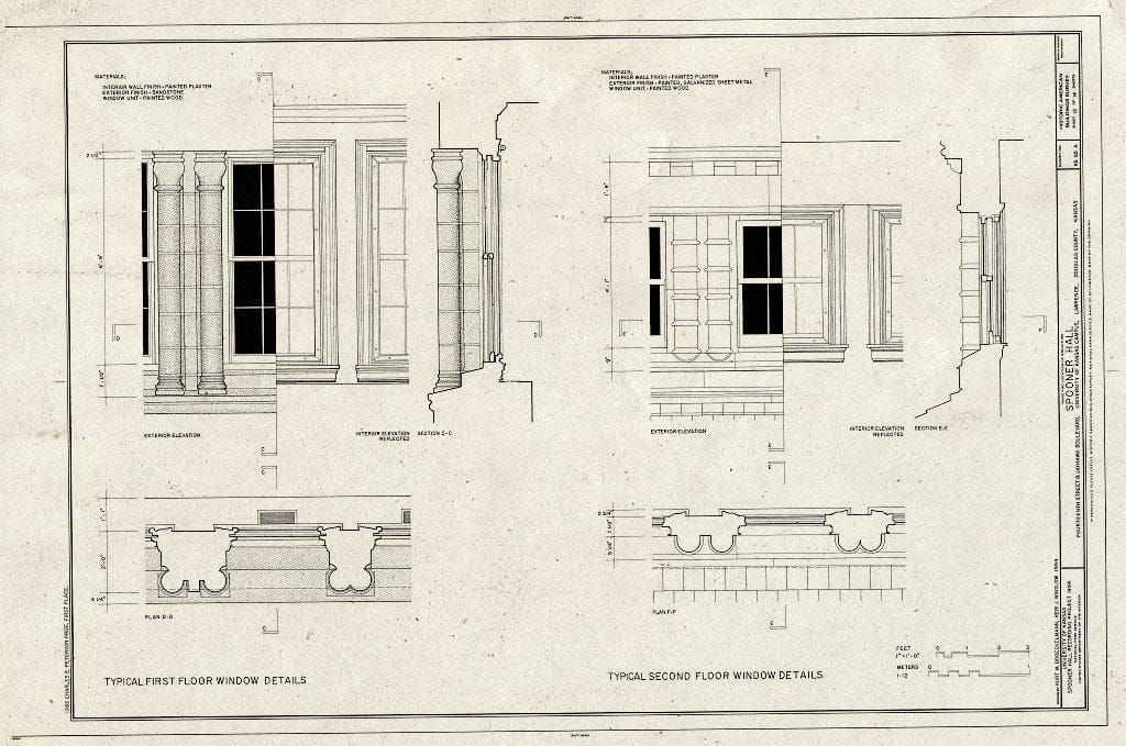 Blueprint HABS KANS,23-LAWR,12- (Sheet 12 of 14) - Spooner Hall, Fourteenth Street & Jayhawk Road, Lawrence, Douglas County, KS