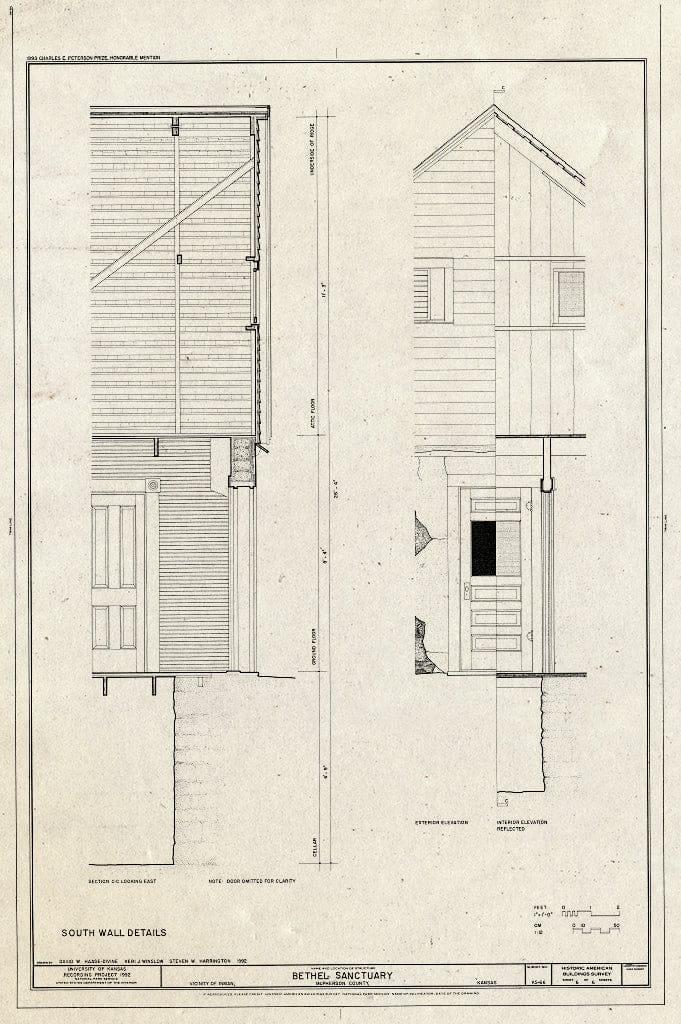 Blueprint HABS KANS,57-INMAN.V,1- (Sheet 6 of 6) - Bethel Sanctuary, Inman, McPherson County, KS