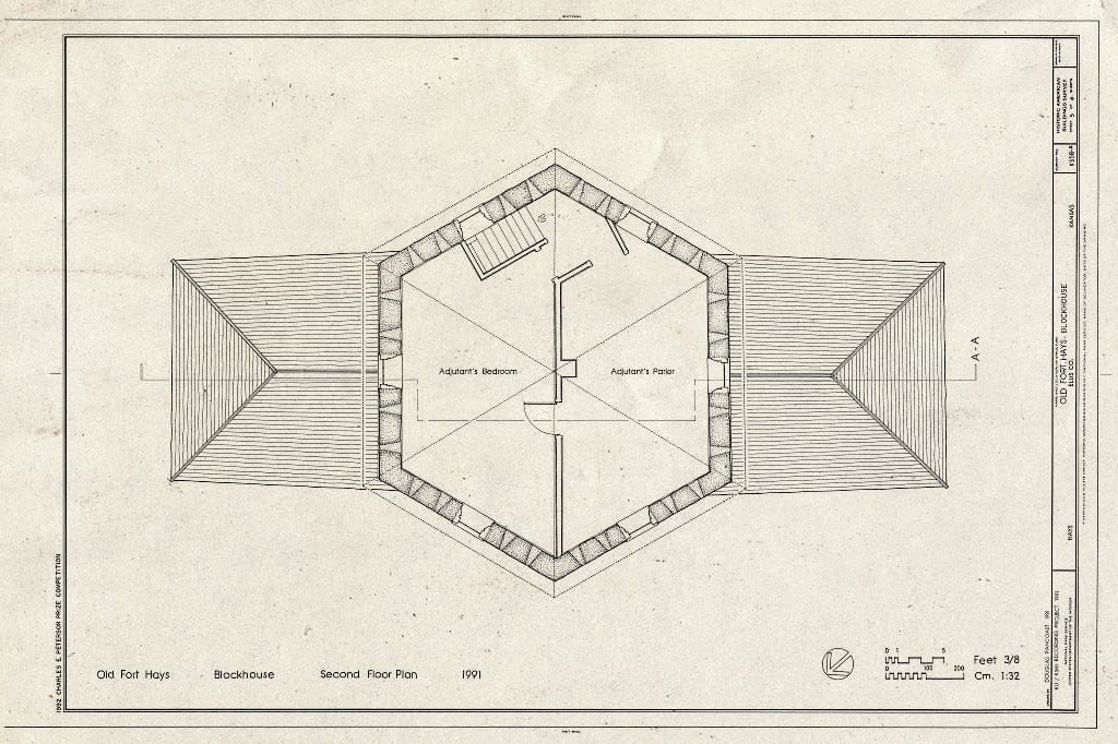 Blueprint HABS KANS,26-Hays,1-A- (Sheet 5 of 6) - Old Fort Hays, Blockhouse, Hays, Ellis County, KS