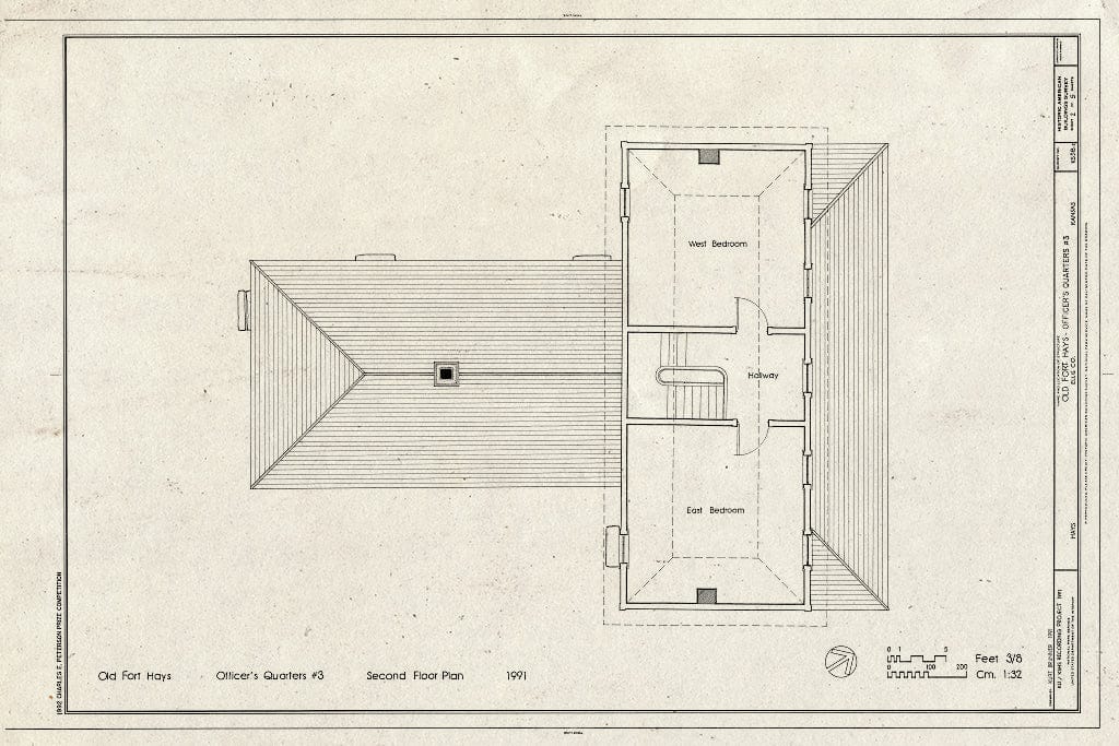 Blueprint HABS KANS,26-Hays,1-C- (Sheet 2 of 5) - Old Fort Hays, Officer's Quarters No. 3, Hays, Ellis County, KS