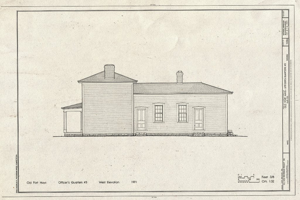 Blueprint HABS KANS,26-Hays,1-C- (Sheet 5 of 5) - Old Fort Hays, Officer's Quarters No. 3, Hays, Ellis County, KS