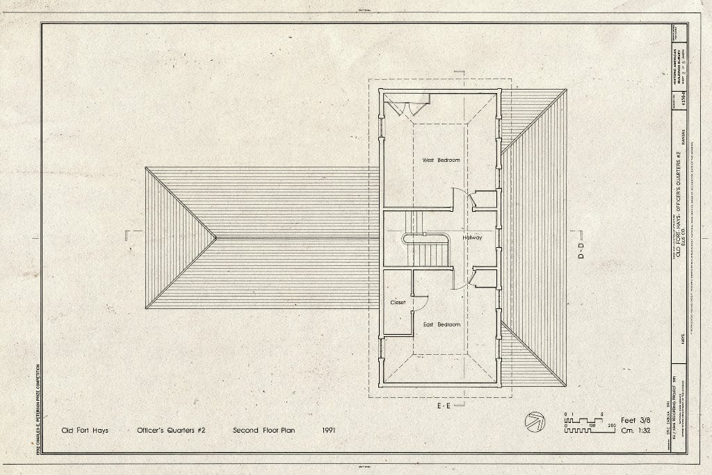 Blueprint HABS KANS,26-Hays,1-D- (Sheet 2 of 5) - Old Fort Hays, Officer's Quarters No. 2, Hays, Ellis County, KS
