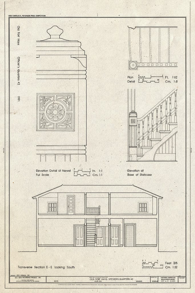 Blueprint HABS KANS,26-Hays,1-D- (Sheet 4 of 5) - Old Fort Hays, Officer's Quarters No. 2, Hays, Ellis County, KS