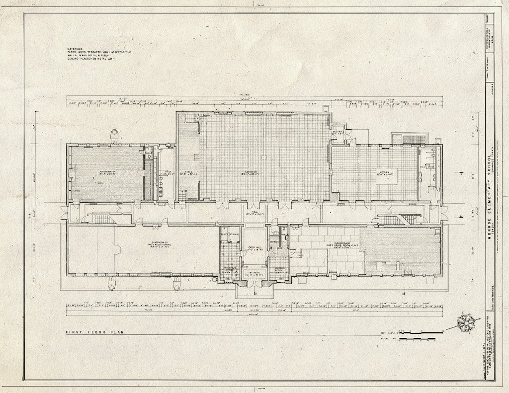 Blueprint HABS KANS,89-TOPKA,1- (Sheet 3 of 14) - Monroe Elementary School, 1515 Monroe Street, Topeka, Shawnee County, KS