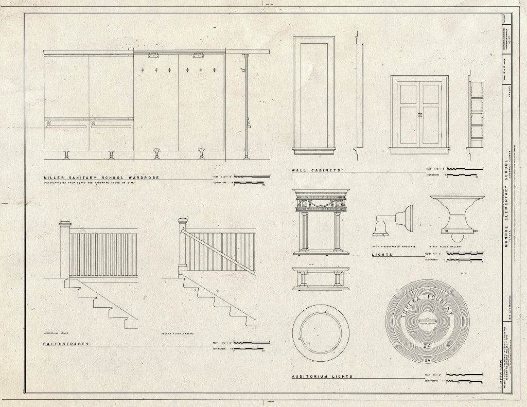 Blueprint HABS KANS,89-TOPKA,1- (Sheet 14 of 14) - Monroe Elementary School, 1515 Monroe Street, Topeka, Shawnee County, KS