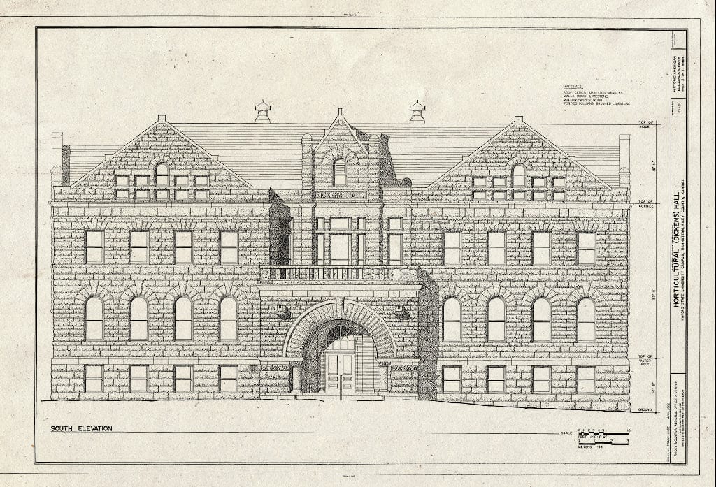 Blueprint HABS KS-61 (Sheet 5 of 11) - Horticultural Hall, Kansas State University Campus, Manhattan, Riley County, KS