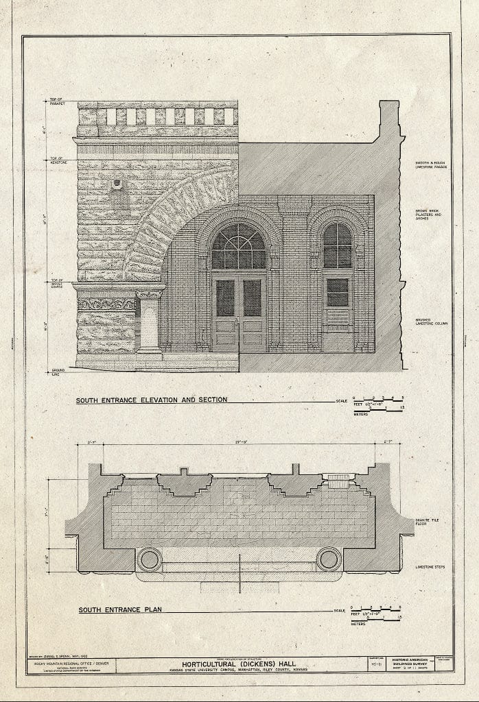 Blueprint HABS KS-61 (Sheet 9 of 11) - Horticultural Hall, Kansas State University Campus, Manhattan, Riley County, KS