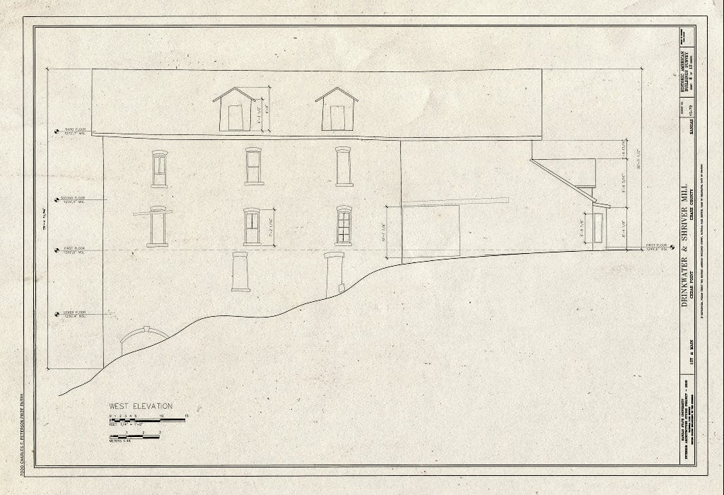 Blueprint HABS KANS,9-Cedar,1- (Sheet 8 of 12) - Drinkwater & Shriver Mill, First & Main Streets, Cedar Point, Chase County, KS