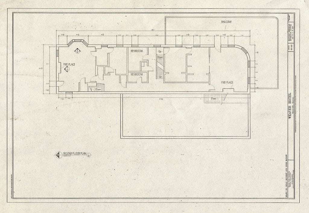 Blueprint HABS KS-80 (Sheet 3 of 9) - Weaver Hotel, 126 South Kansas Street, Waterville, Marshall County, KS