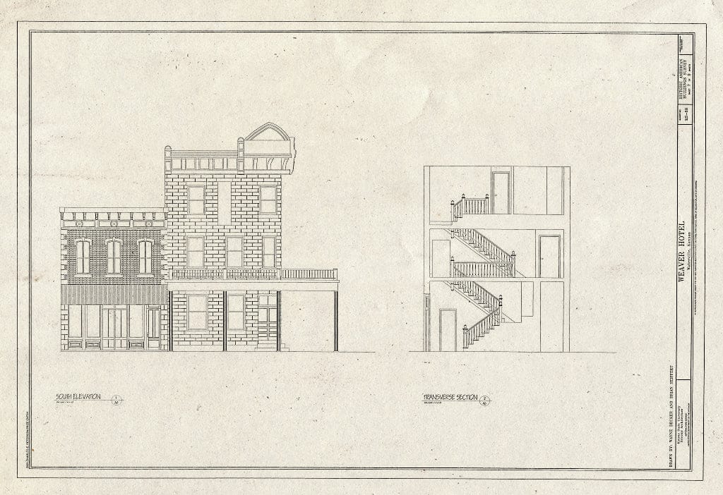 Blueprint HABS KS-80 (Sheet 7 of 9) - Weaver Hotel, 126 South Kansas Street, Waterville, Marshall County, KS