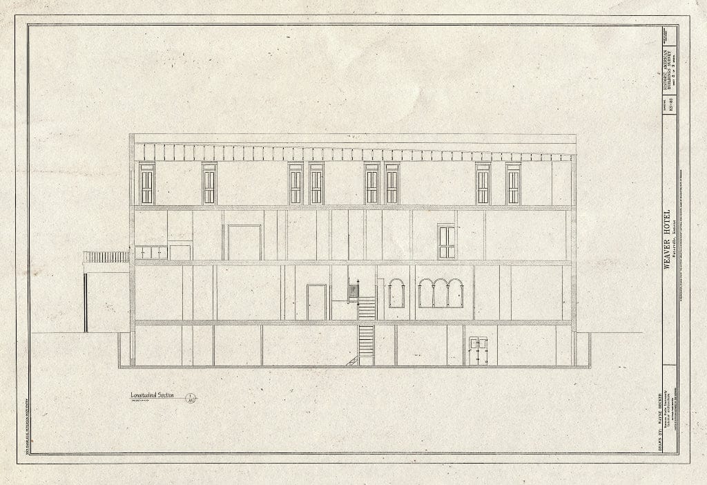 Blueprint HABS KS-80 (Sheet 8 of 9) - Weaver Hotel, 126 South Kansas Street, Waterville, Marshall County, KS