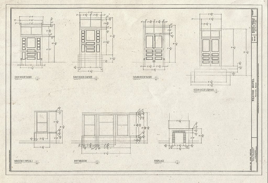 Blueprint HABS KS-80 (Sheet 9 of 9) - Weaver Hotel, 126 South Kansas Street, Waterville, Marshall County, KS