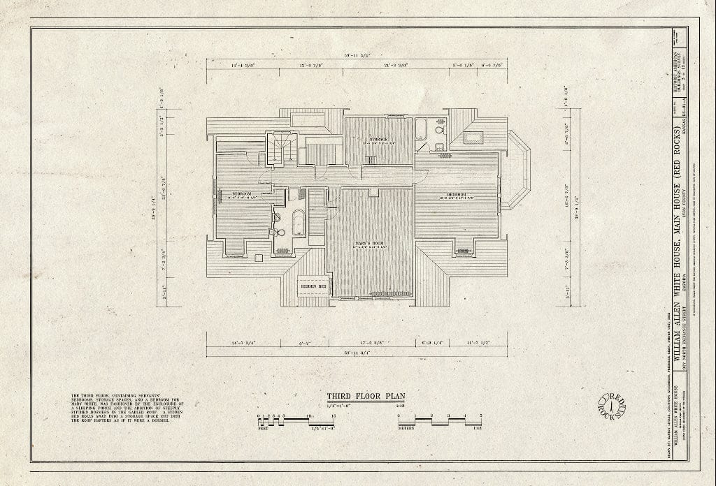 Blueprint HABS KS-81-A (Sheet 3 of 13) - William Allen White House, Main House, 927 North Exchange Street, Emporia, Lyon County, KS