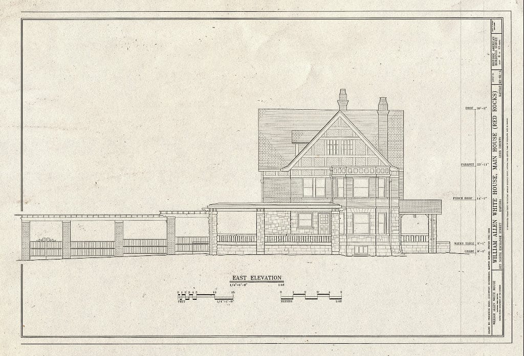 Blueprint HABS KS-81-A (Sheet 8 of 13) - William Allen White House, Main House, 927 North Exchange Street, Emporia, Lyon County, KS