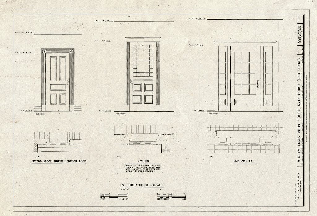 Blueprint HABS KS-81-A (Sheet 13 of 13) - William Allen White House, Main House, 927 North Exchange Street, Emporia, Lyon County, KS