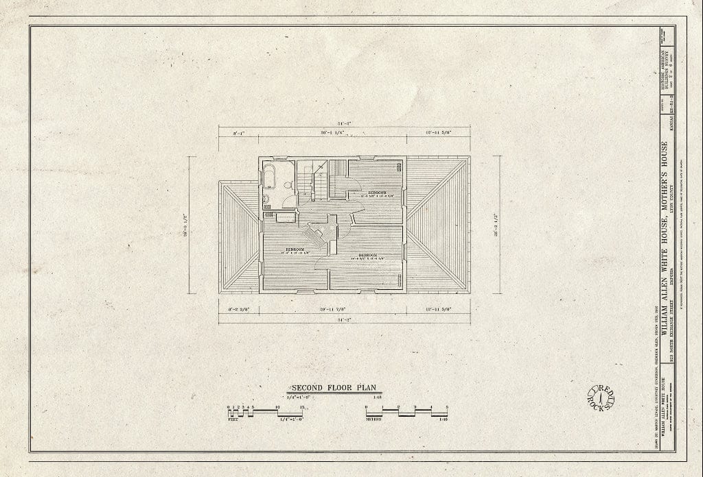Blueprint HABS KS-81-B (Sheet 2 of 6) - William Allen White House, Mother's House, 923 North Exchange Street, Emporia, Lyon County, KS