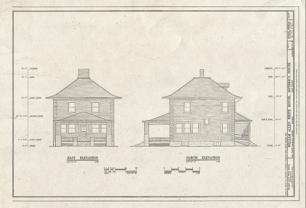 Blueprint HABS KS-81-B (Sheet 4 of 6) - William Allen White House, Mother's House, 923 North Exchange Street, Emporia, Lyon County, KS