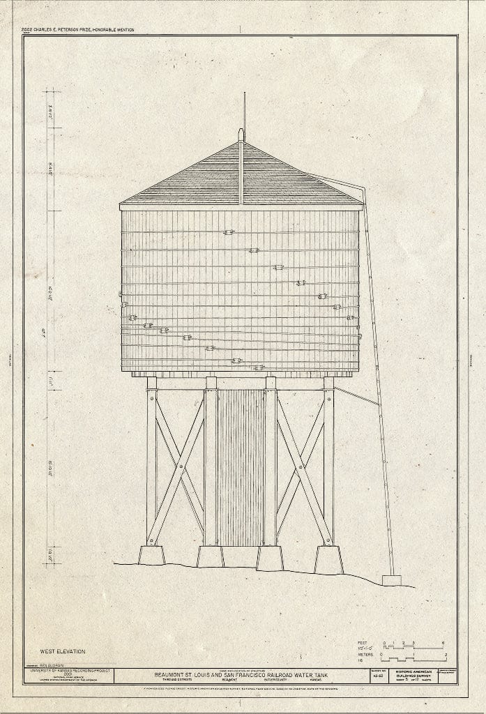 Blueprint HABS KS-82 (Sheet 5 of 12) - Beaumont St. Louis & San Francisco Railroad Water Tank, Third & D Streets, Beaumont, Butler County, KS