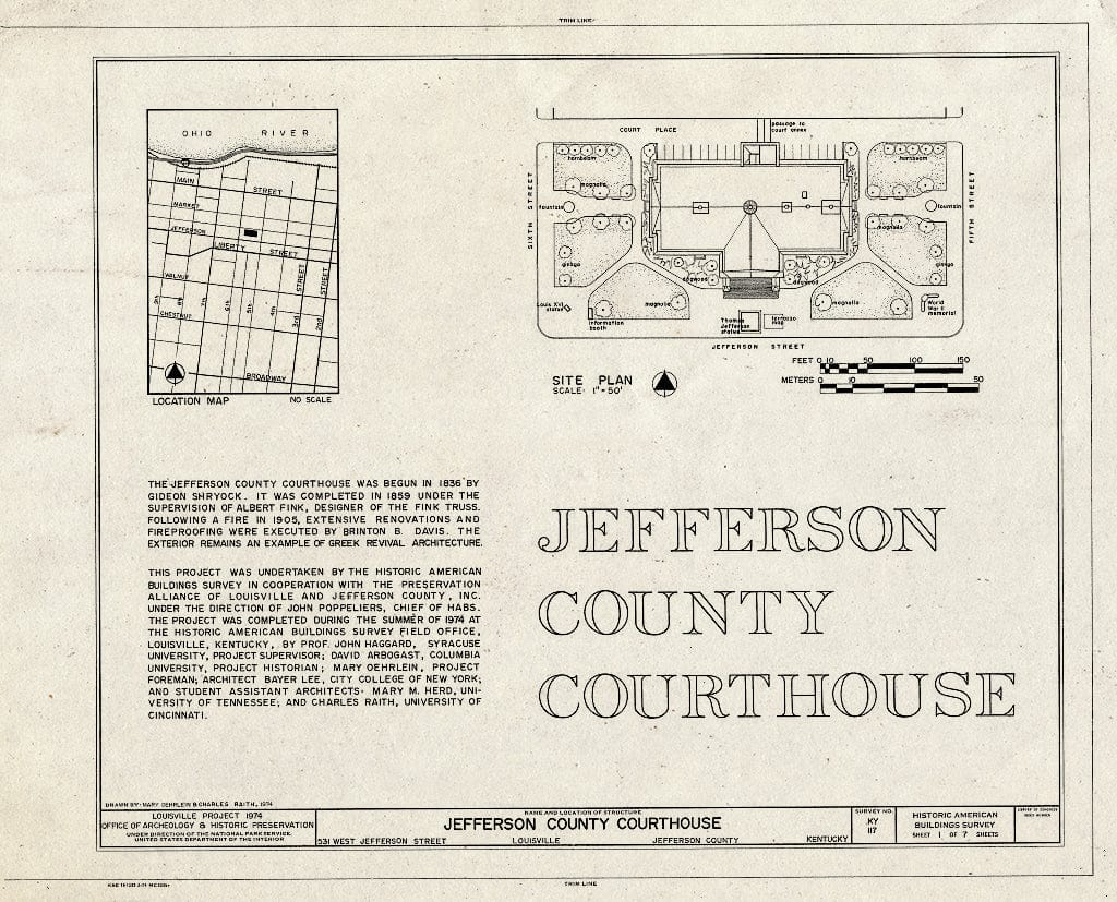 Blueprint HABS KY,56-LOUVI,19- (Sheet 1 of 7) - Jefferson County Courthouse, 531 West Jefferson Street, Louisville, Jefferson County, KY