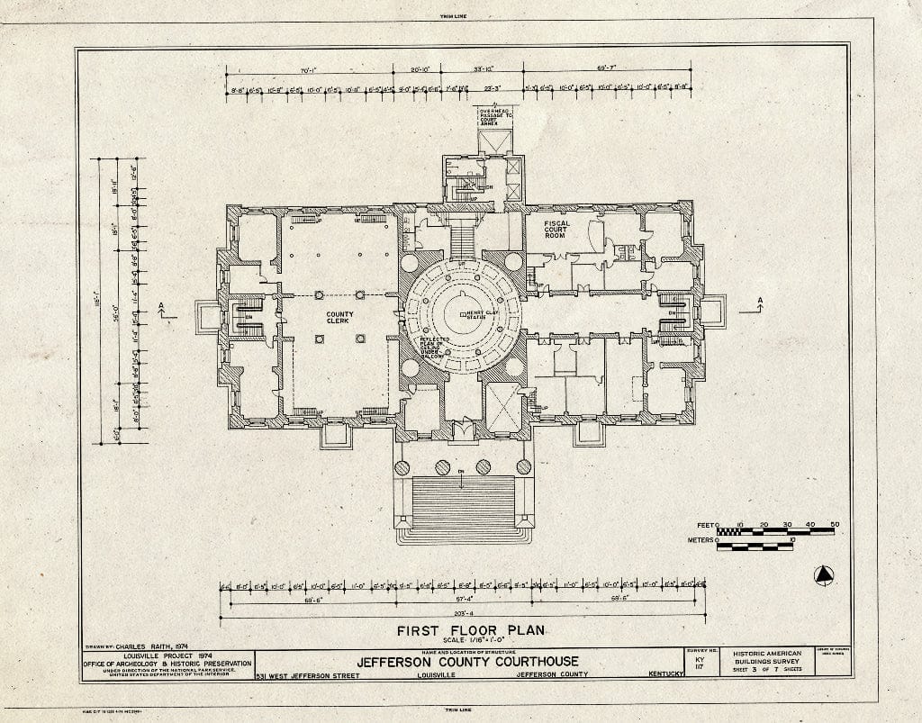 Blueprint HABS KY,56-LOUVI,19- (Sheet 3 of 7) - Jefferson County Courthouse, 531 West Jefferson Street, Louisville, Jefferson County, KY