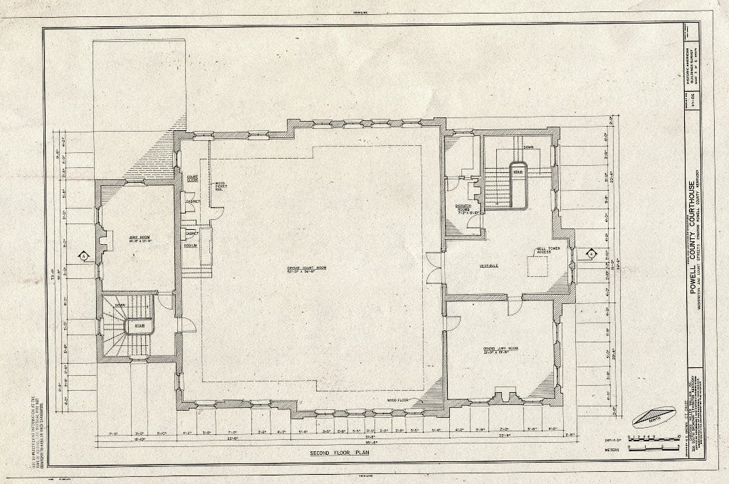 Blueprint HABS KY,99-Stan,1- (Sheet 3 of 6) - Powell County Courthouse, Washington & Court Streets, Stanton, Powell County, KY