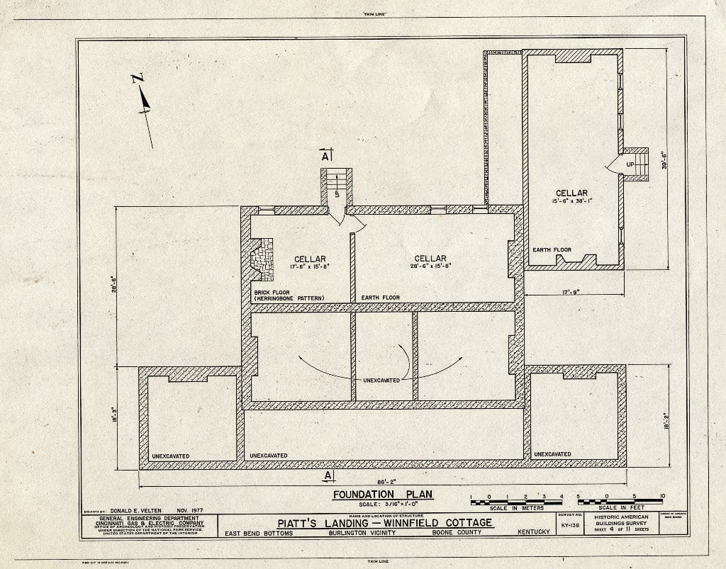 Blueprint HABS KY,8-BURL.V,1A- (Sheet 4 of 11) - Piatt's Landing, Upper East Bend Bottoms, Burlington, Boone County, KY