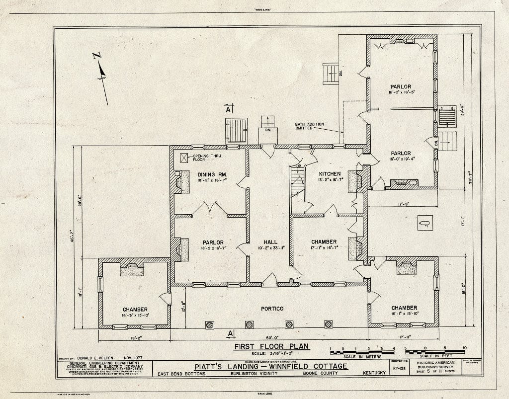 Blueprint HABS KY,8-BURL.V,1A- (Sheet 5 of 11) - Piatt's Landing, Upper East Bend Bottoms, Burlington, Boone County, KY
