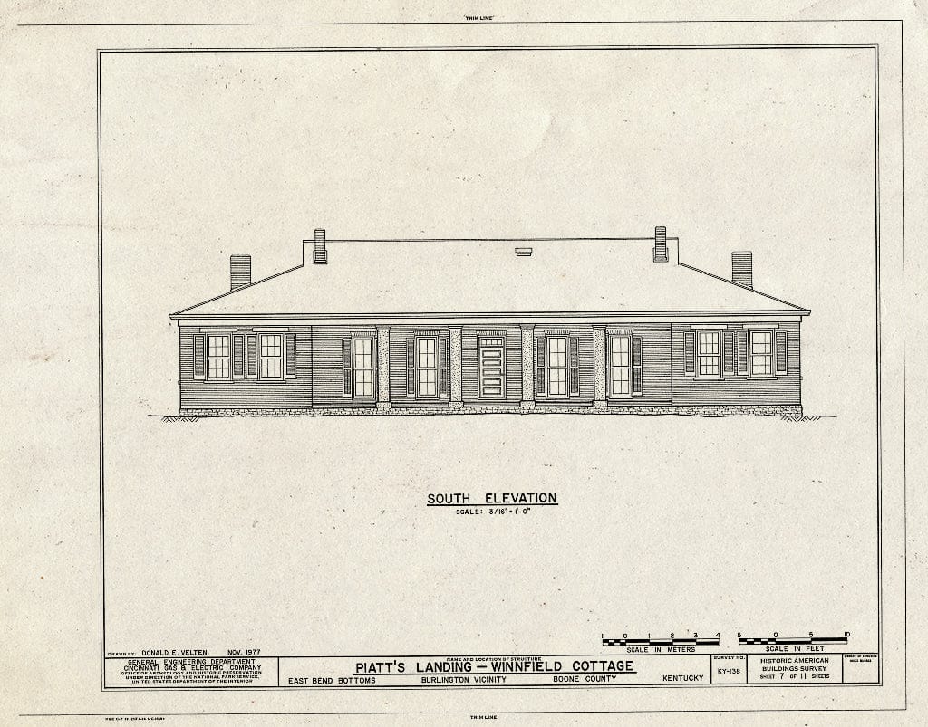 Blueprint HABS KY,8-BURL.V,1A- (Sheet 7 of 11) - Piatt's Landing, Upper East Bend Bottoms, Burlington, Boone County, KY