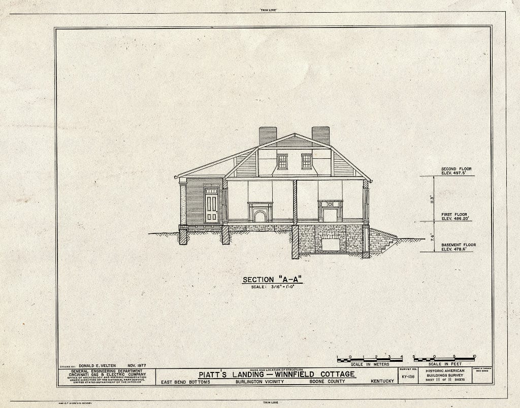 Blueprint HABS KY,8-BURL.V,1A- (Sheet 11 of 11) - Piatt's Landing, Upper East Bend Bottoms, Burlington, Boone County, KY