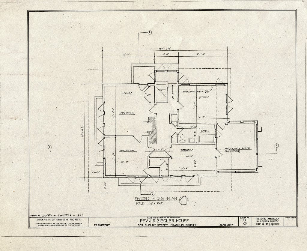Blueprint HABS KY,37-FRAFO,5- (Sheet 4 of 14) - Reverend Jessie R. Ziegler House, 509 Shelby Street, Frankfort, Franklin County, KY