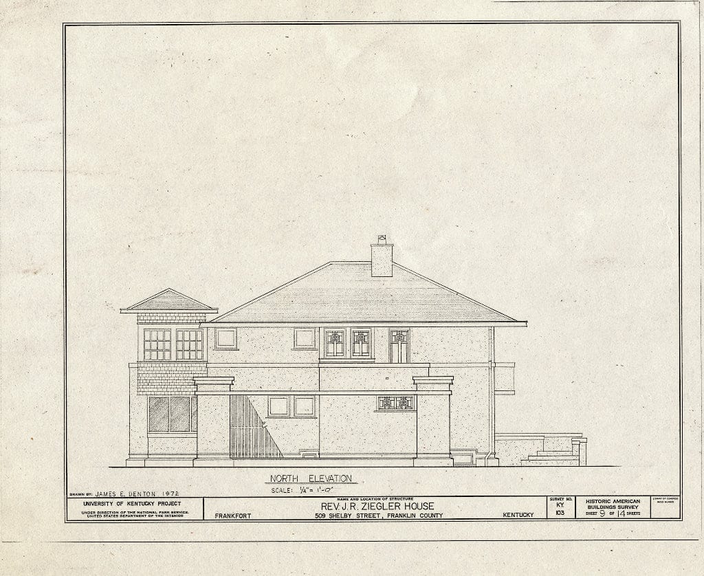 Blueprint HABS KY,37-FRAFO,5- (Sheet 9 of 14) - Reverend Jessie R. Ziegler House, 509 Shelby Street, Frankfort, Franklin County, KY