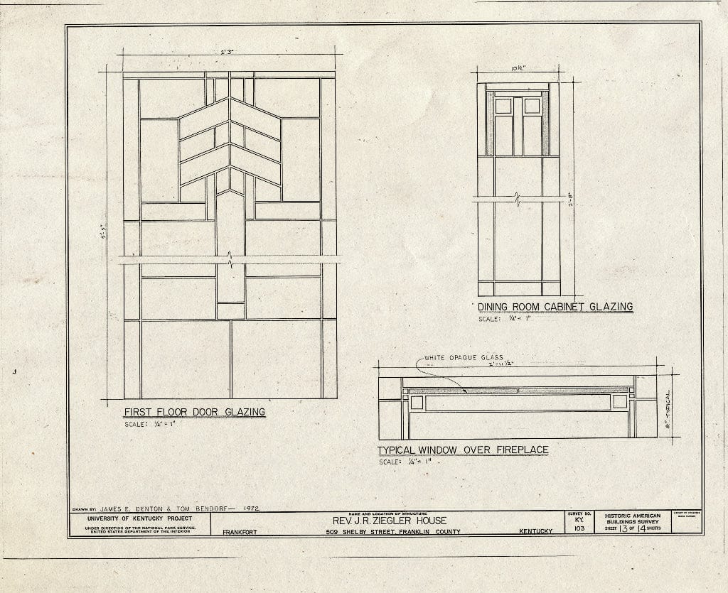 Blueprint HABS KY,37-FRAFO,5- (Sheet 13 of 14) - Reverend Jessie R. Ziegler House, 509 Shelby Street, Frankfort, Franklin County, KY
