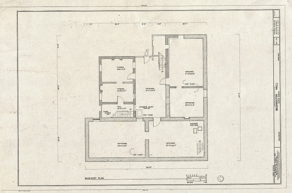 Blueprint HABS KY,81-WASH,10- (Sheet 2 of 6) - Washington Hall, Main Street, Old Washington, Mason County, KY