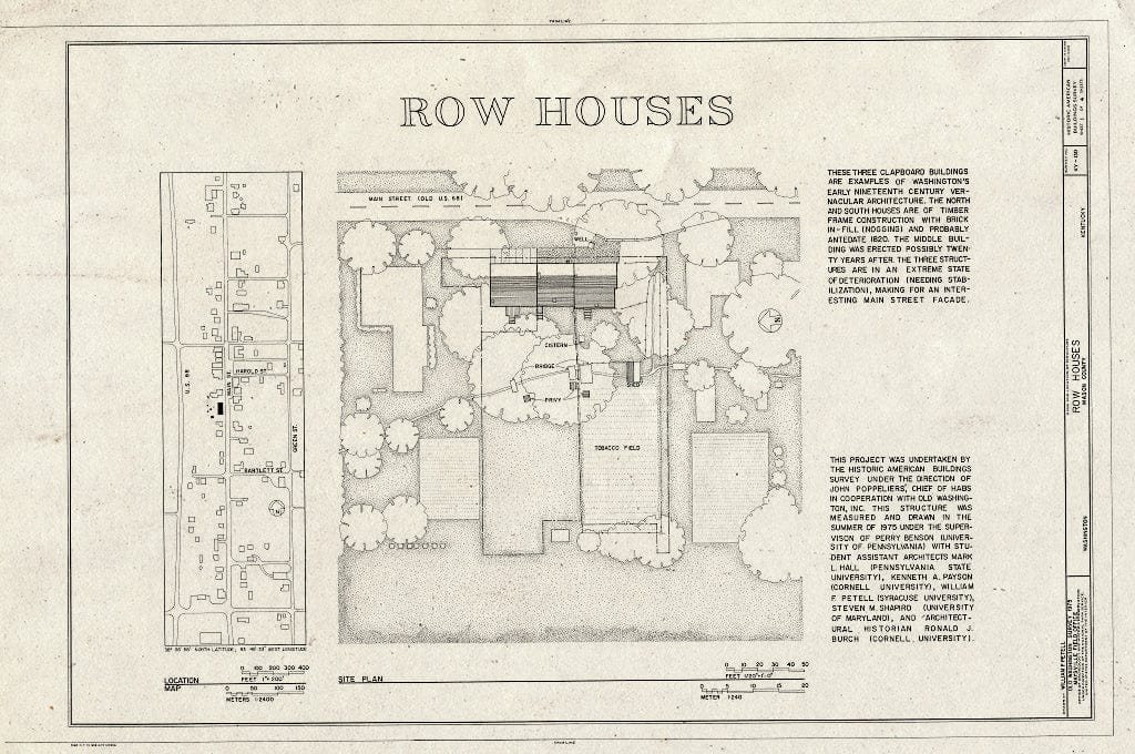 Blueprint HABS KY,81-WASH,5- (Sheet 1 of 4) - Main Street (Row Houses), Old Washington, Mason County, KY
