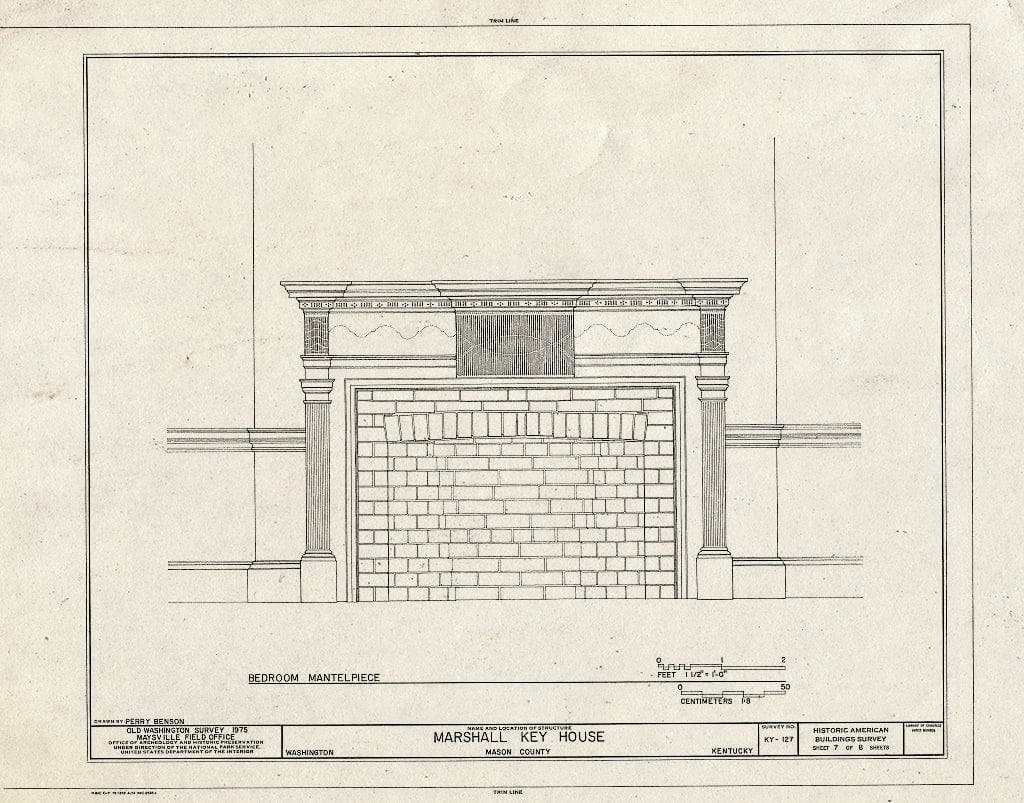 Blueprint HABS KY,81-WASH,4- (Sheet 7 of 8) - Marshall Key House, Main Street, Old Washington, Mason County, KY