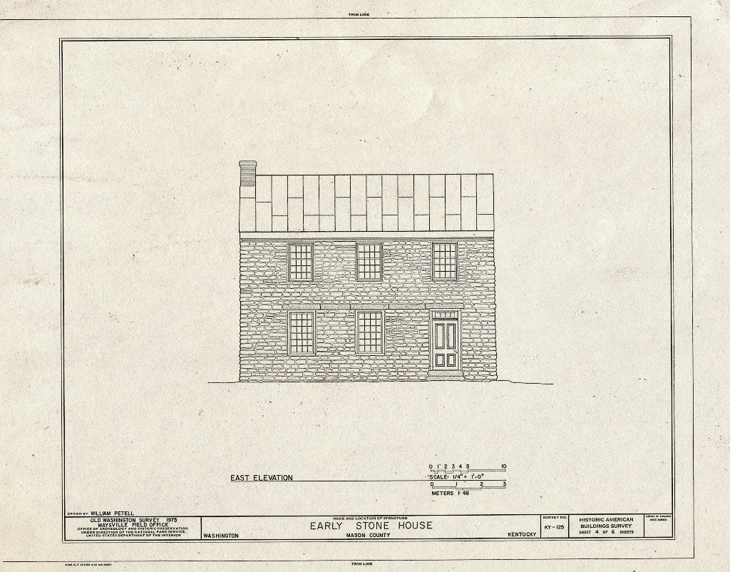 Blueprint HABS KY,81-WASH,6- (Sheet 4 of 6) - Main Street (Stone House), Old Washington, Mason County, KY