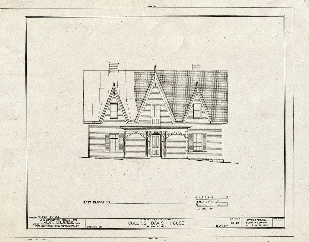 Blueprint HABS KY,81-WASH,3- (Sheet 4 of 5) - Collins-Davis House, Main Street, Old Washington, Mason County, KY