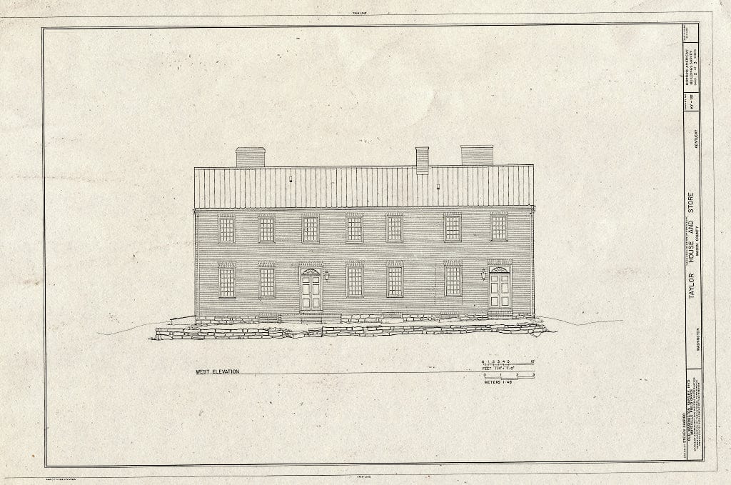 Blueprint HABS KY,81-WASH,9- (Sheet 2 of 3) - Taylor House & Store, Main & Williams Streets, Old Washington, Mason County, KY