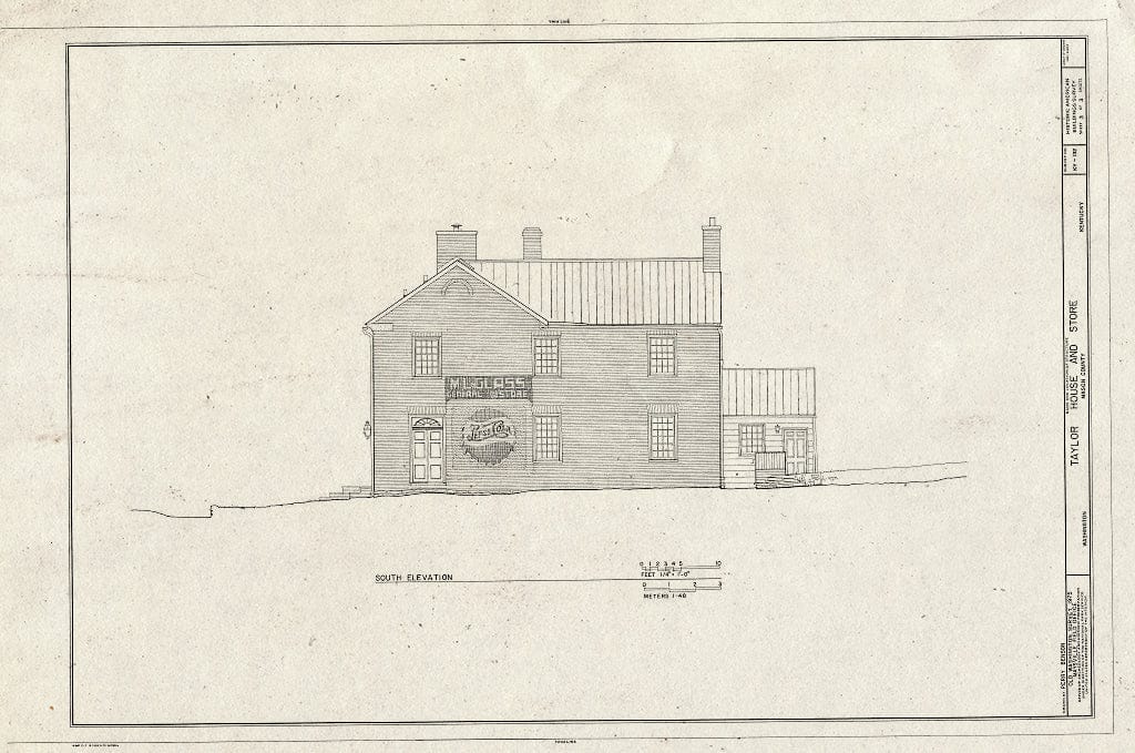 Blueprint HABS KY,81-WASH,9- (Sheet 3 of 3) - Taylor House & Store, Main & Williams Streets, Old Washington, Mason County, KY