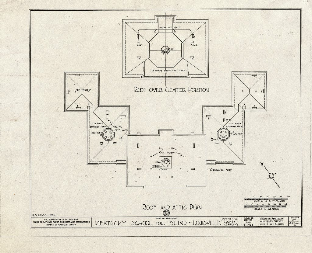 Blueprint HABS KY,56-LOUVI,2- (Sheet 7 of 16) - Kentucky School for The Blind, 1867 Frankfort Avenue, Louisville, Jefferson County, KY