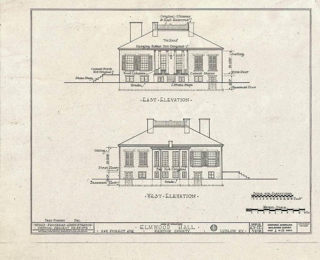 Blueprint HABS KY,59-LUDLO,2- (Sheet 4 of 19) - Elmwood Hall, 246 Forest Avenue, Ludlow, Kenton County, KY