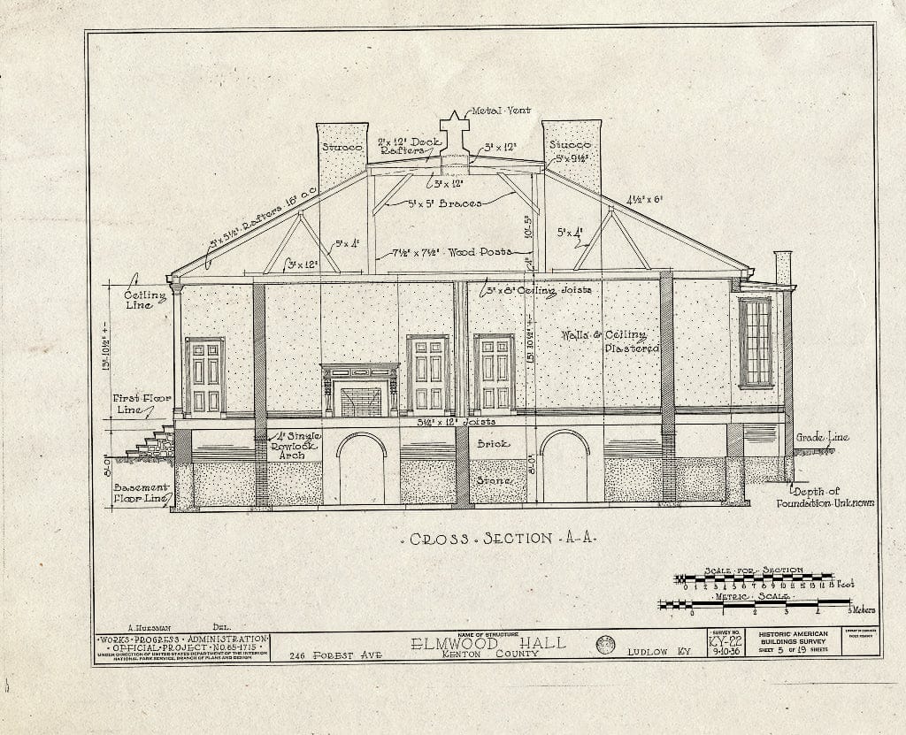 Blueprint HABS KY,59-LUDLO,2- (Sheet 5 of 19) - Elmwood Hall, 246 Forest Avenue, Ludlow, Kenton County, KY