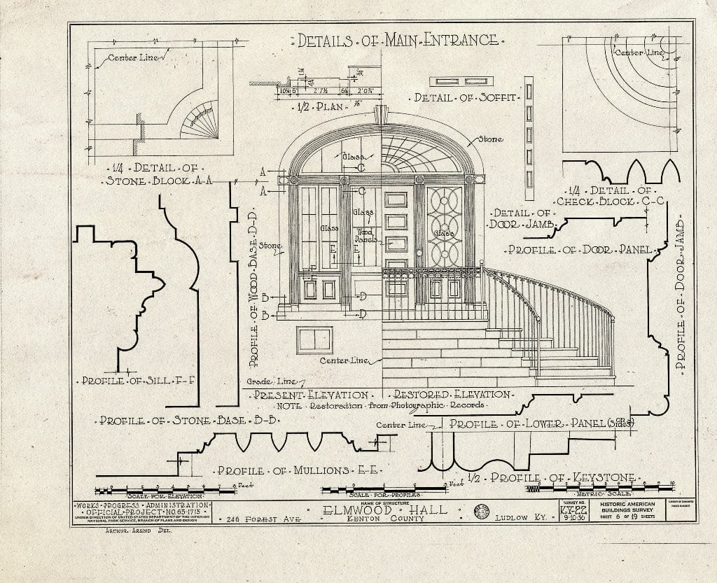 Blueprint HABS KY,59-LUDLO,2- (Sheet 6 of 19) - Elmwood Hall, 246 Forest Avenue, Ludlow, Kenton County, KY